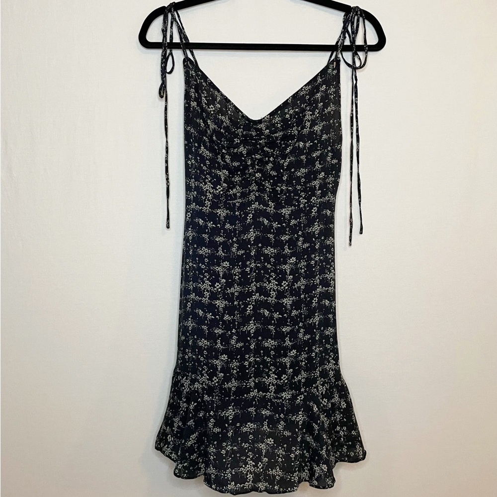 Free People Caught Up Tie Ditsy Floral Printed Mini Slip Dress - Picture 2 of 13